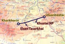 Map of Kharkhorin tour 1